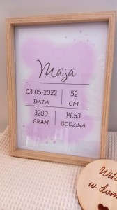 Metryczka różowa