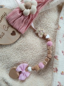 Zawieszka do smoczka drewniana - TEDDY BEAR