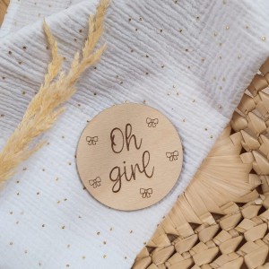 Tabliczka drewniana -  Oh girl - Kokardki